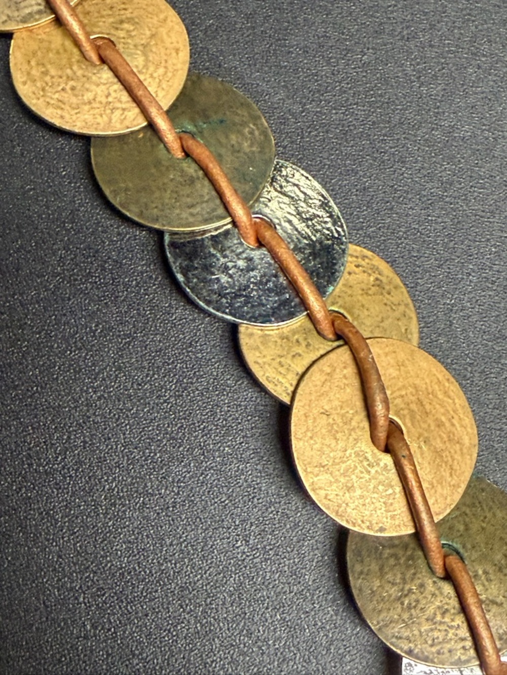 Chico's Mixed Metal Disc Necklace in Gold, Silver & Copper-Tone - Picture 7 of 10